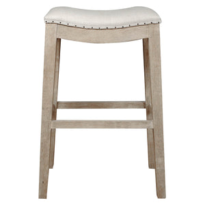 Upholstered Barstool, Stone Wash Brown