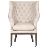Button Tufted Club Chair, Bisque Cream