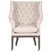 Button Tufted Club Chair, Bisque Cream