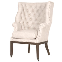 Button Tufted Club Chair, Bisque Cream