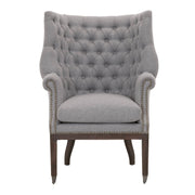 Button Tufted Club Chair, Gray