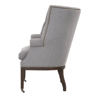 Button Tufted Club Chair, Gray