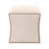 Fully Upholstered Ottoman, Bisque Cream