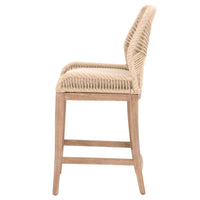 Wooven Upholstered Loom Counter Stool, Cream