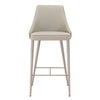 Upholstered Bar Stool With Chrome Legs Light Gray