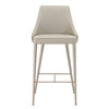 Upholstered Counter Height Stool With Footrest Light Gray