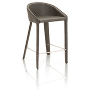 Bonded Leather Upholstered Counter Stool With Foot rest Shadow Black