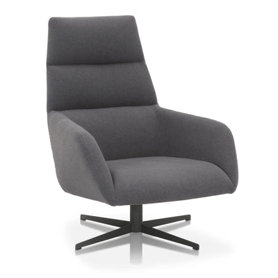 Metal Swivel Club Chair With Highly comfortable Back Gray