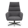 Metal Swivel Club Chair With Highly comfortable Back Gray