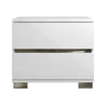 2 Drawer Nightstand With Chrome Legs White