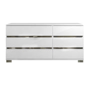 Spacious Double Dresser With 6 Drawers White