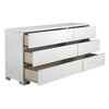 Spacious Double Dresser With 6 Drawers White