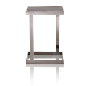 Metal Base End Table In Black Wash