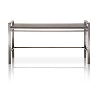 Metal Base Sofa Table With Wooden Top Black Wash