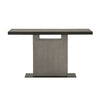 Metal Base Sofa Table With Acaia Wood Top Slate Gray and Espresso Brown