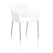 Dining Side Chair With Curved Back White