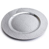 Round Plastic Charger Plate With Electroplating Finish, Silver