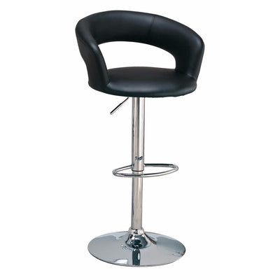 Faux Leather Bar Stool, Black