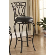 Metal Barstool with Black Faux Leather Seat