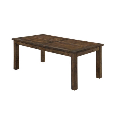 Wooden Rectangular Dining Table, Natural Wood Brown