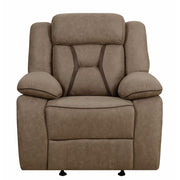 Glider Recliner With Contrast Stitching, Brown