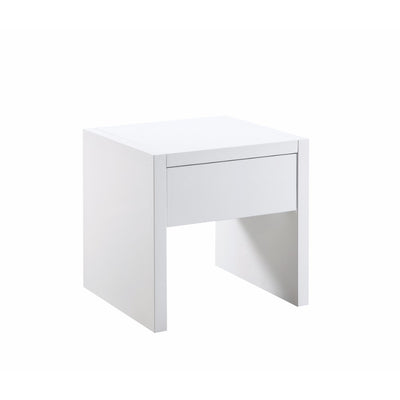 Wooden End Table, White