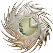 Round Spiral Accent Mirror, Gold