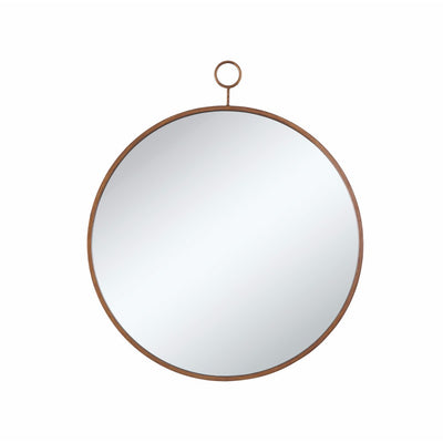 Round Wall Mirror With A Loop Hanger, Gold And Silver
