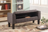 50 Inch Wooden Tufted Storage Ottoman with Armrests, Gray