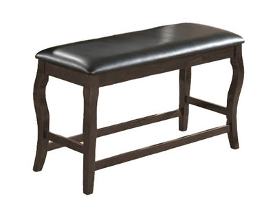 Wooden Bench with Cushioned Seat Gray