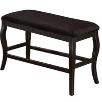 Wooden Cushioned Bench with curvy legs, Black