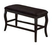 Wooden Cushioned Bench with curvy legs, Black