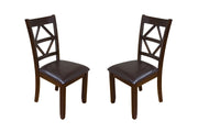 Dining Chairs with Designer Back,  Set of 2, Dark Brown