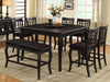 Wooden Counter Height Table with Lazy Susan, Black