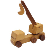 Handmade Wooden Kid's Toy Crane, Brown