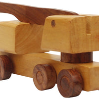 Handmade Wooden Kid's Toy Crane, Brown