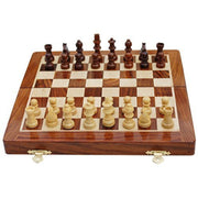 Handmade Magnetic Rosewood Folding Board Chess Set With Storage for Chessmen