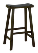 Wooden 29" Counter Height Stool with Saddle Seat, Black, Set Of 2