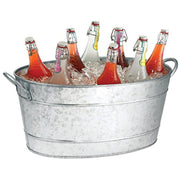 Galvanized Beverage Tub With Handles, Gray