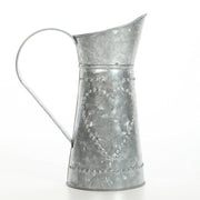 Decorative Galvanized Metal Pitcher, Gray