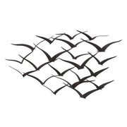 Metal Flock of Flying Birds Wall Decor,  Black