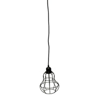Metal Wire Cage Guard Hanging Pendant Light, Black