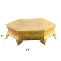 Metal Wedding Cake Stand 14 inches, Gold