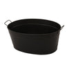 Galvanized Steel Tub with 2 Handles, Black