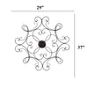 Square Scrolled Metal Wall Medallion for Indoor and Outdoor, Bronze