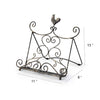 Antique Metal Cook Book Holder-Stand With Rooster, Bronze