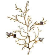 Aluminum Branch Decor On Stand, Silver And Gold