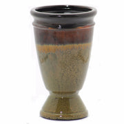 Ceramic Vase, Brown And Olive Green