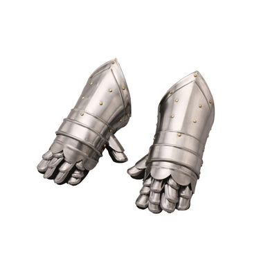 Metal Armor Hand Gloves Pair, Silver