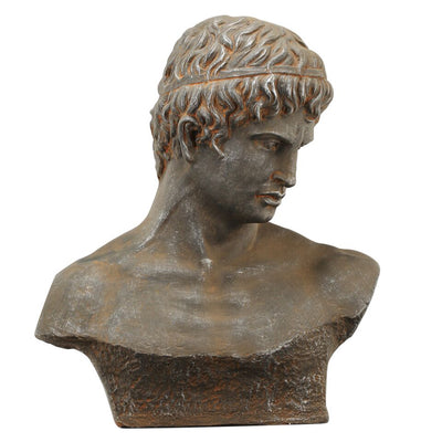 Weathered finish Atticus Bust In Resin, Brown And Gray